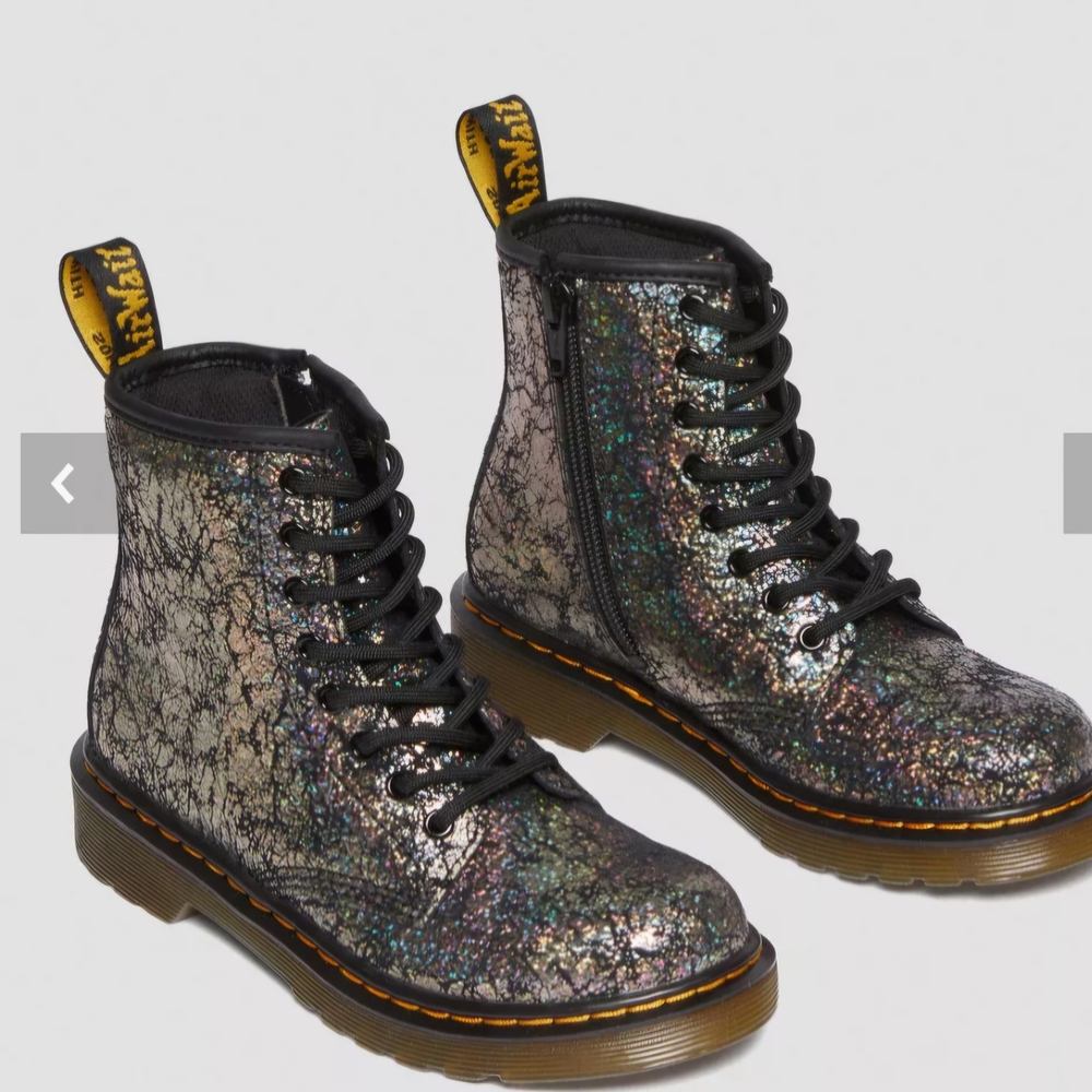 Dr. Martens Kids Boots in Black and Silver